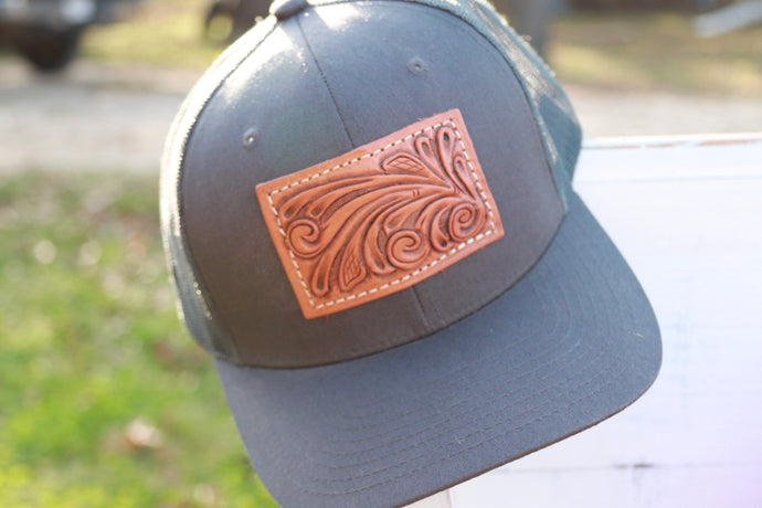Men’s (or women’s) tooled leather cap