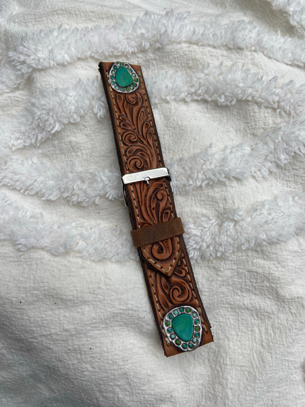 Turquoise Tooled Apple Watch Band
